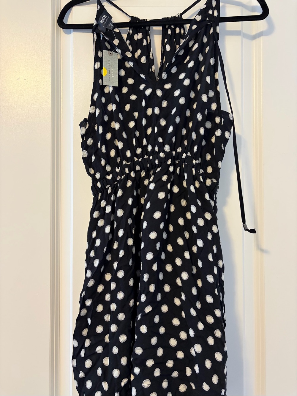Anthropologie Black & White Polka Dot Mini Dress